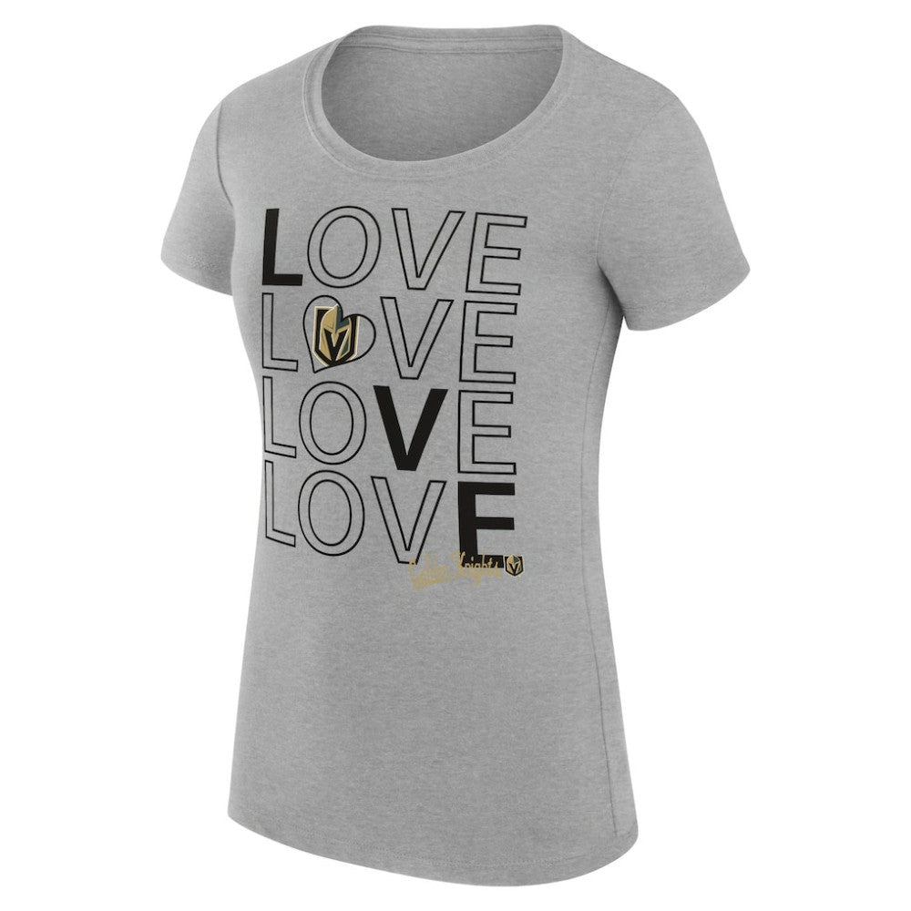NHL Heather Gray Vegas Golden Knights G-III 4Her by Carl Banks Women's Super-Slim Fit Lightweight Hockey Love T-Shirt
