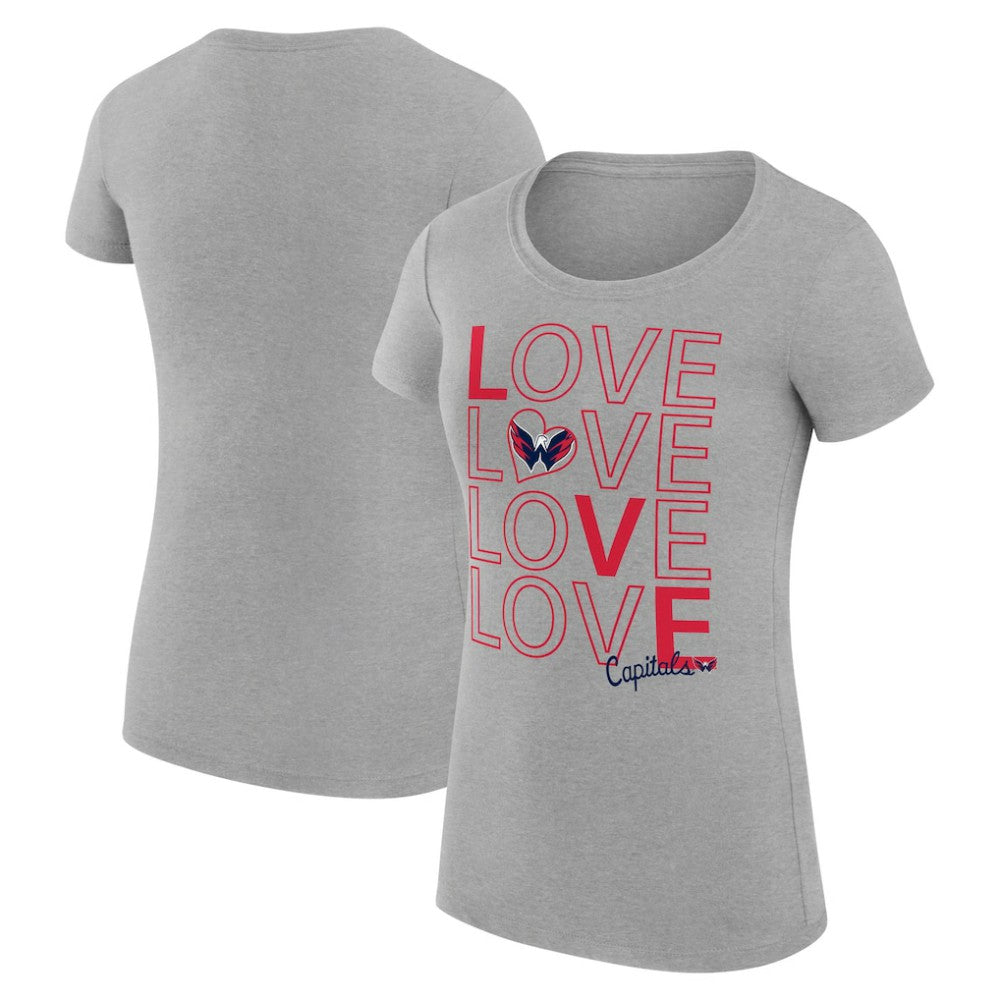 NHL Heather Gray Washington Capitals G-III 4Her by Carl Banks Women's Super-Slim Fit Lightweight Hockey Love T-Shirt