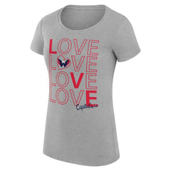 NHL Heather Gray Washington Capitals G-III 4Her by Carl Banks Women's Super-Slim Fit Lightweight Hockey Love T-Shirt