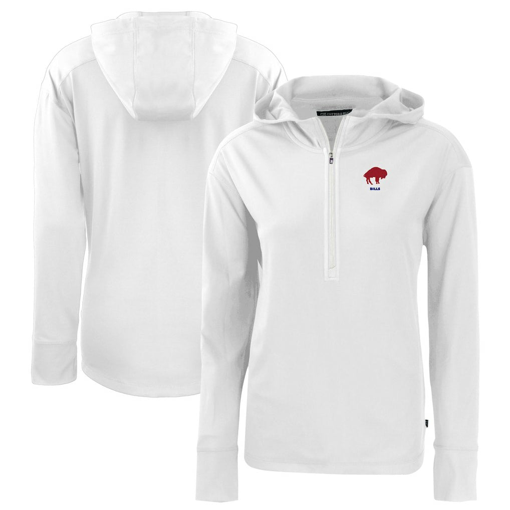 Cutter & Buck Women's Throwback Daybreak Eco Recycled Half-Zip Hoodie - Buffalo Bills