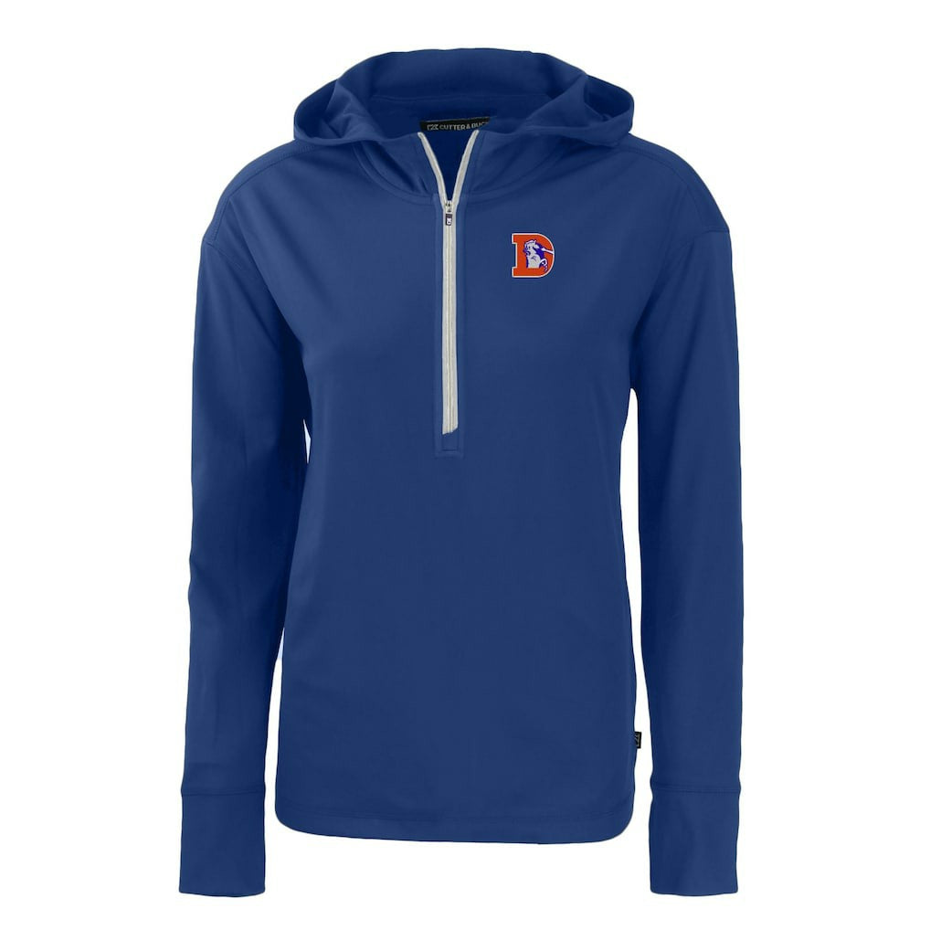 Cutter & Buck Women's Throwback Daybreak Eco Recycled Half-Zip Hoodie - Denver Broncos