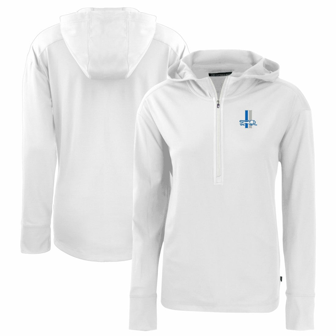 Cutter & Buck Women's Throwback Daybreak Eco Recycled Half-Zip Hoodie - Detroit Lions