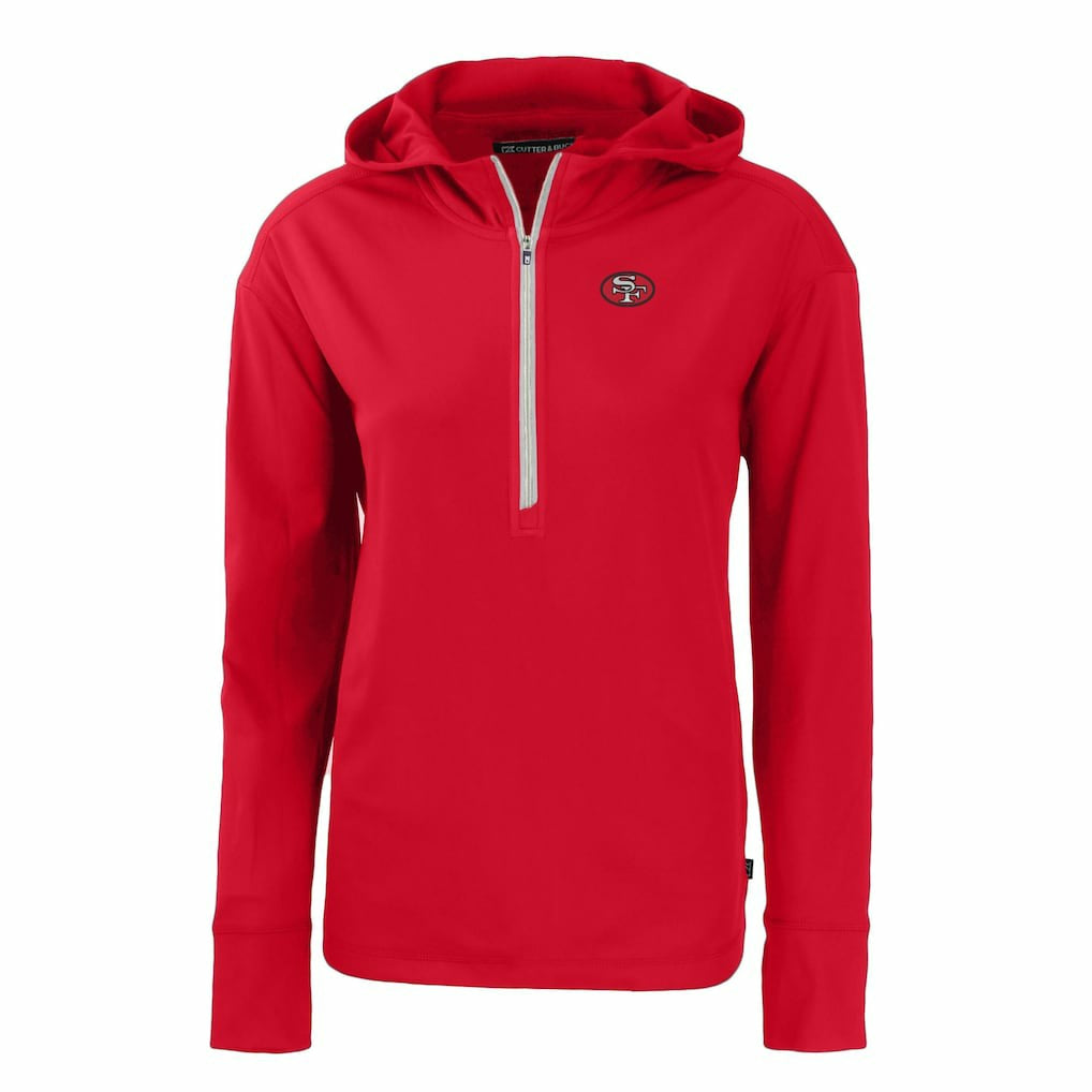 Cutter & Buck Women's Throwback Daybreak Eco Recycled Half-Zip Hoodie - San Francisco 49ers
