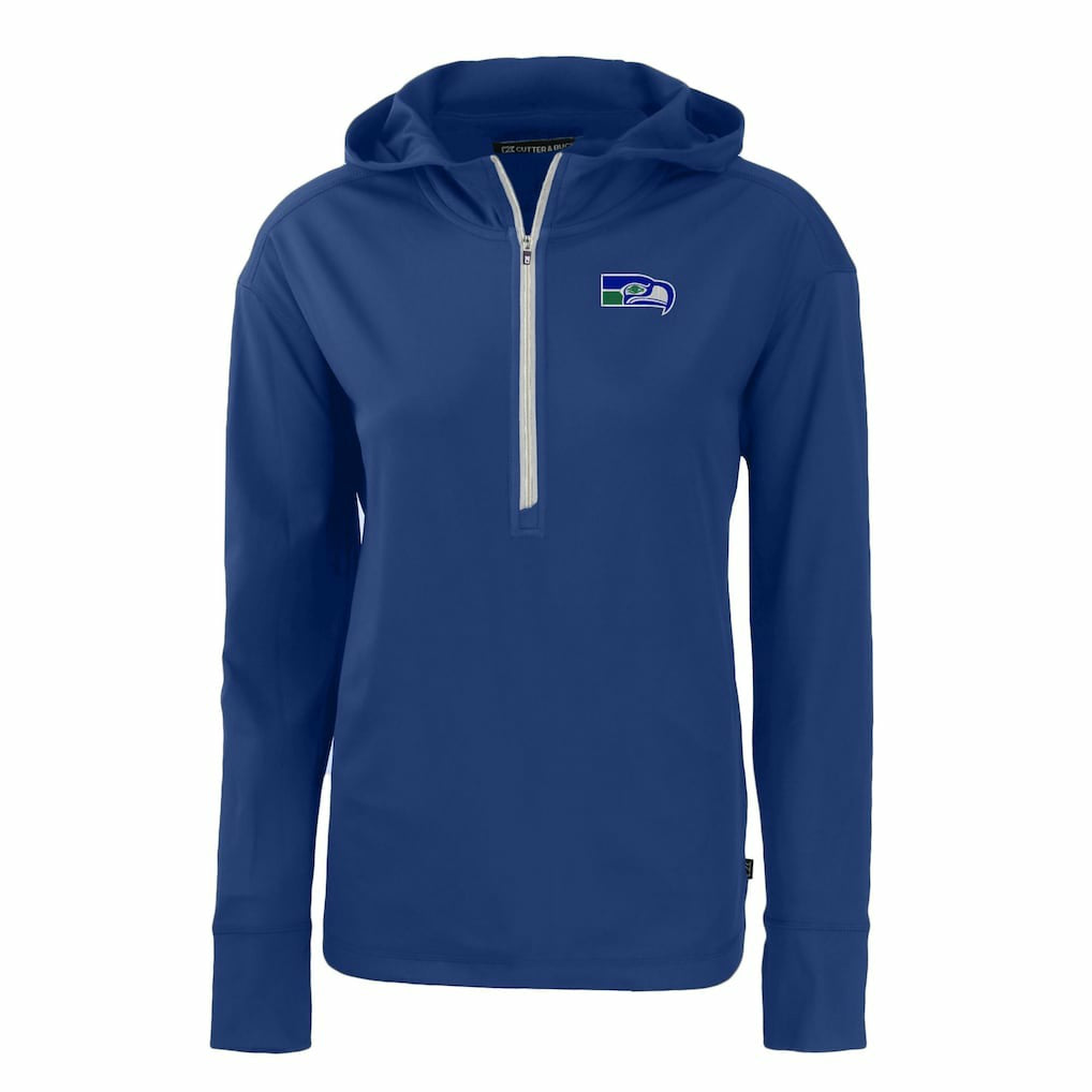 Cutter & Buck Women's Throwback Daybreak Eco Recycled Half-Zip Hoodie - Seattle Seahawks
