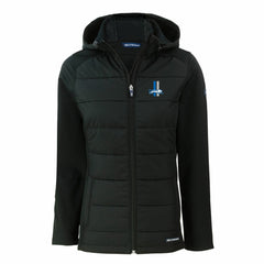 Cutter & Buck Women's Throwback Evoke Hybrid Eco Softshell Recycled Full-Zip Hoodie Jacket - Detroit Lions
