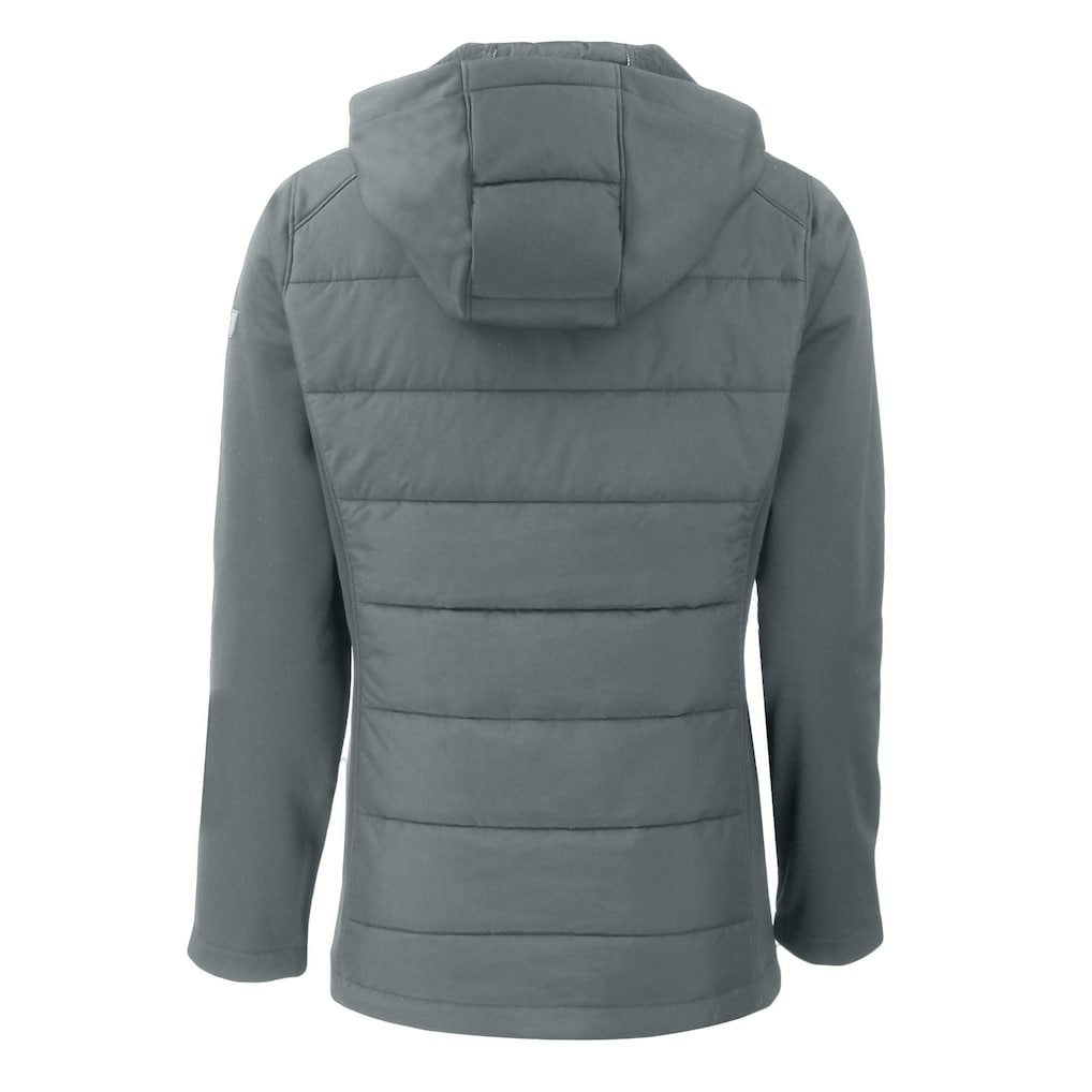 Cutter & Buck Women's Throwback Evoke Hybrid Eco Softshell Recycled Full-Zip Hoodie Jacket - Miami Dolphins