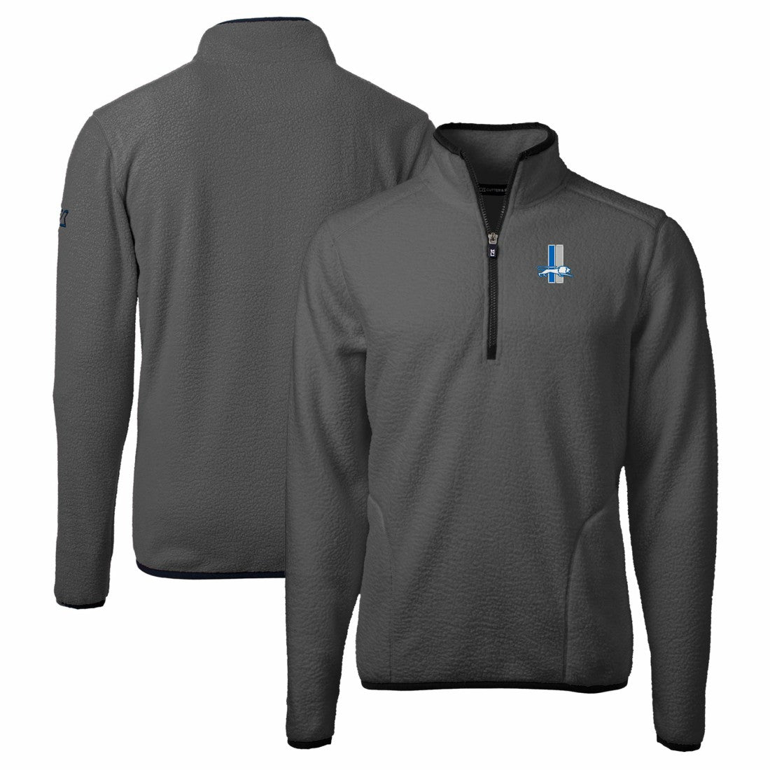 Cutter & Buck Throwback Cascade Eco Sherpa Fleece Quarter-Zip Pullover Jacket - Detroit Lions