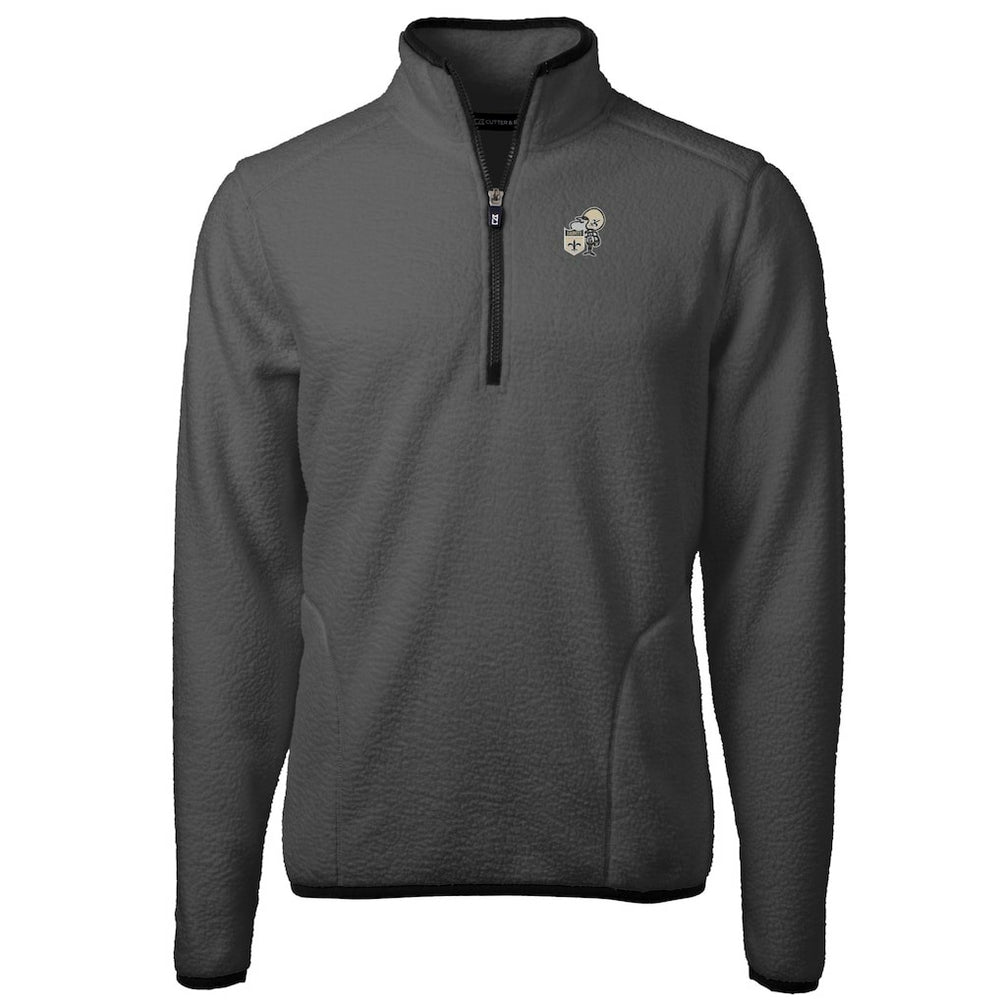 Cutter & Buck Throwback Cascade Eco Sherpa Fleece Quarter-Zip Pullover Jacket - New Orleans Saints