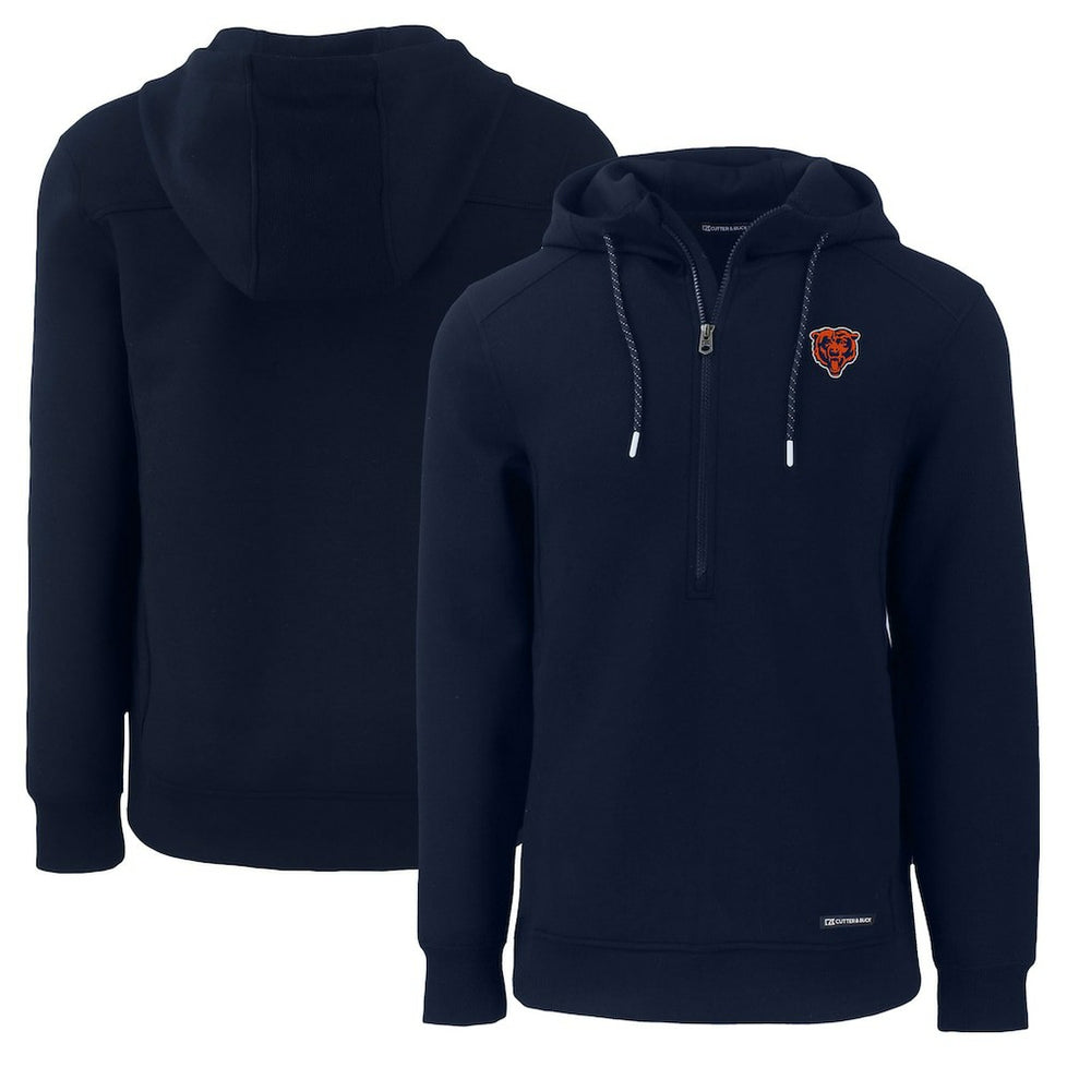 Cutter & Buck Throwback Roam Eco Half-Zip Recycled Pullover Hoodie - Chicago Bears