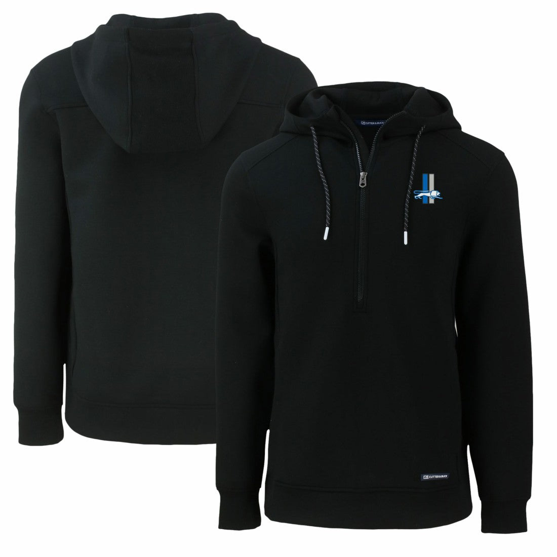 Cutter & Buck Throwback Roam Eco Half-Zip Recycled Pullover Hoodie - Detroit Lions