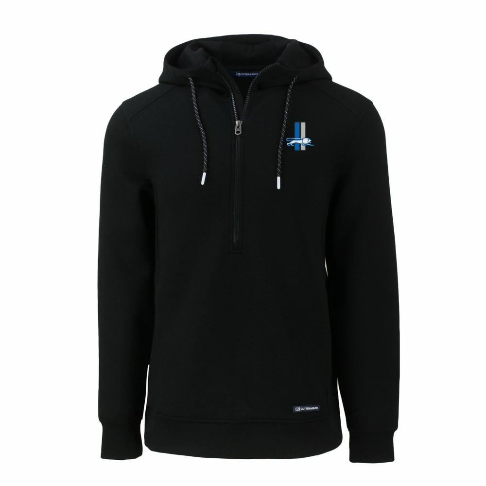 Cutter & Buck Throwback Roam Eco Half-Zip Recycled Pullover Hoodie - Detroit Lions