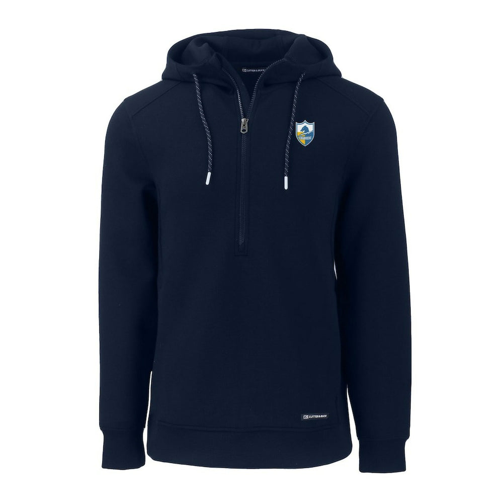 Cutter & Buck Throwback Roam Eco Half-Zip Recycled Pullover Hoodie - Los Angeles Chargers
