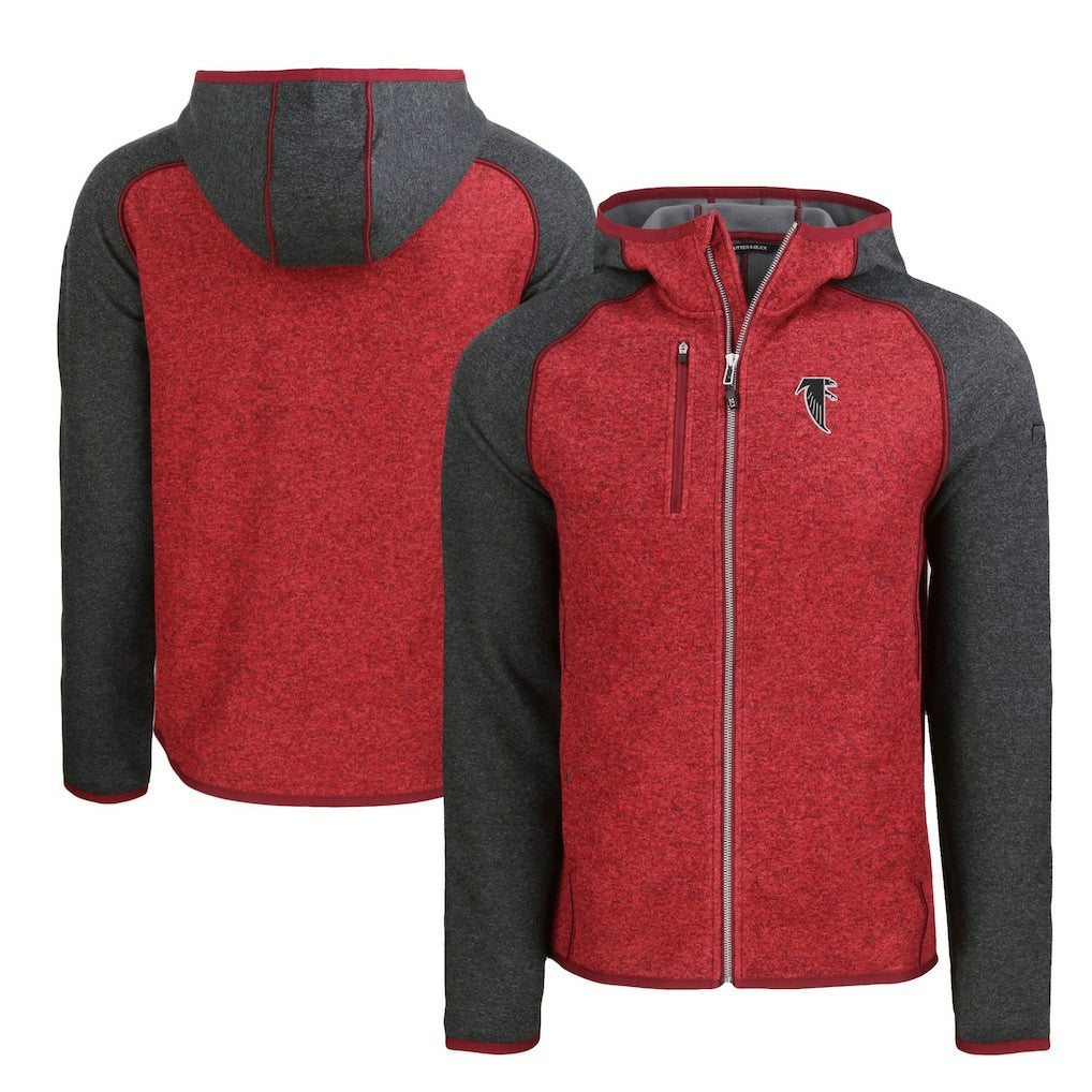 Cutter & Buck Throwback Mainsail Sweater-Knit Full-Zip Hoodie - Atlanta Falcons