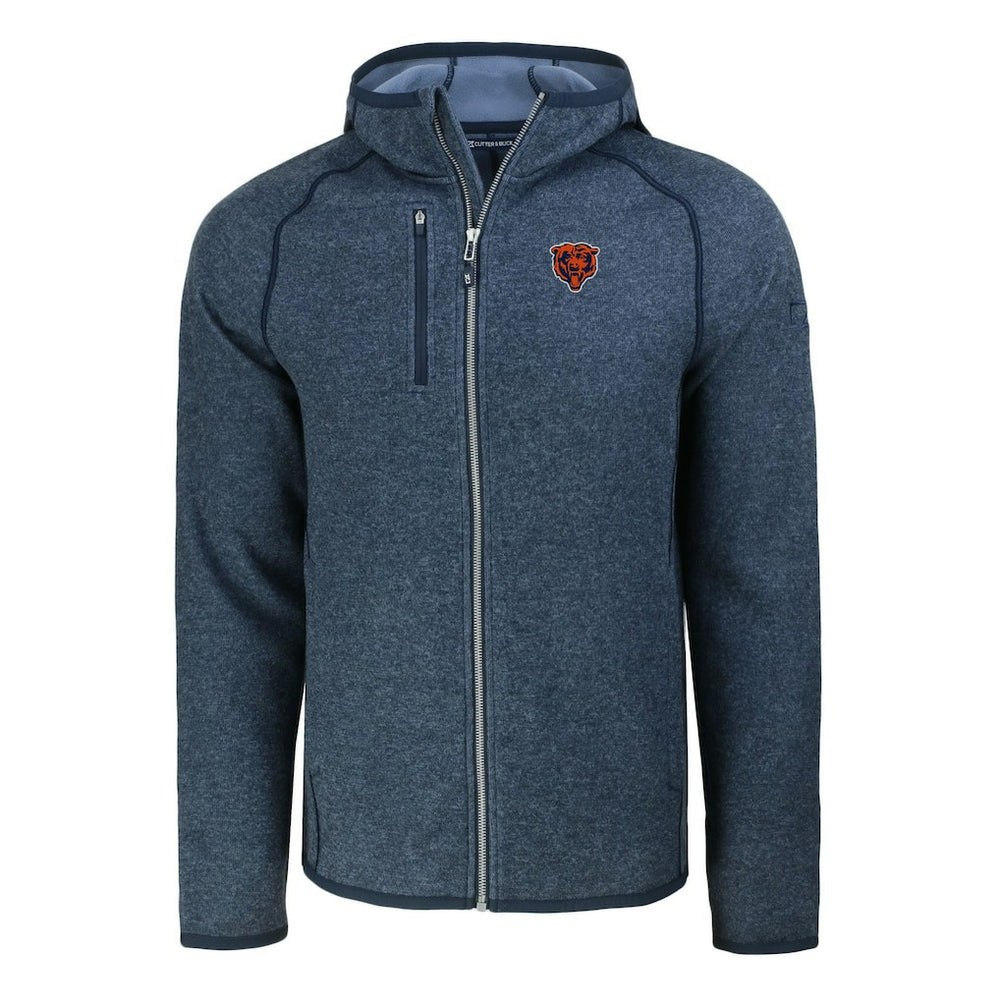 Cutter & Buck Throwback Mainsail Sweater-Knit Full-Zip Hoodie - Chicago Bears