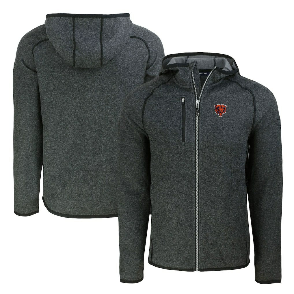 Cutter & Buck Throwback Mainsail Sweater-Knit Full-Zip Hoodie - Chicago Bears