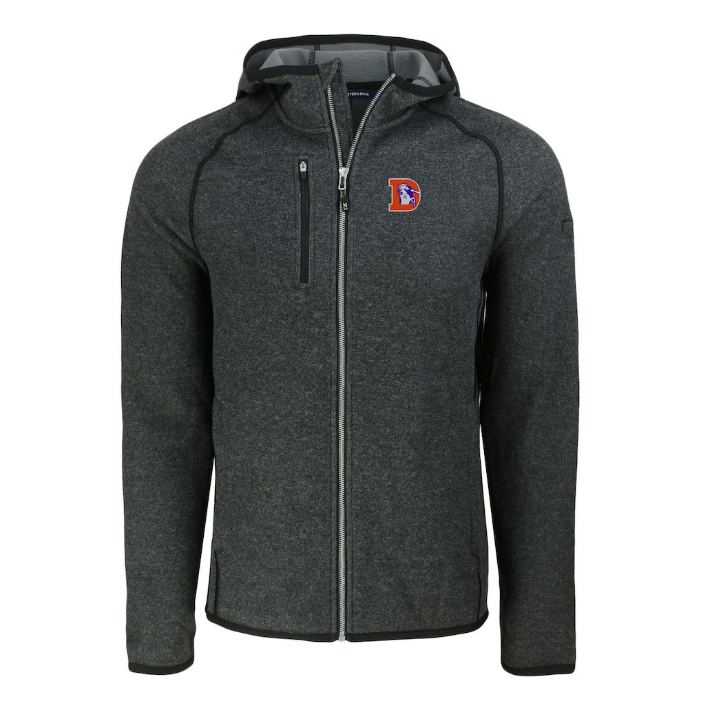 Cutter & Buck Throwback Mainsail Sweater-Knit Full-Zip Hoodie - Denver Broncos