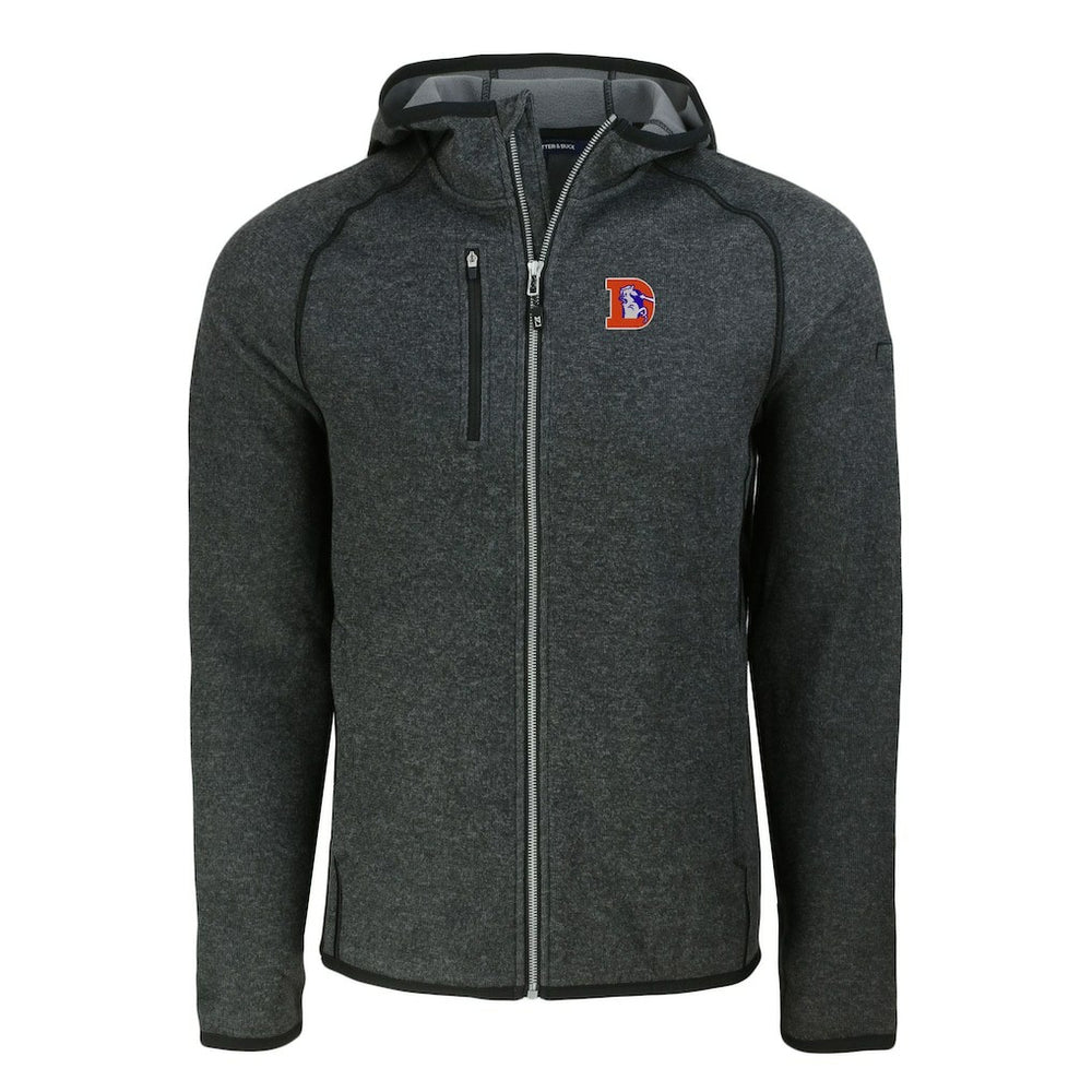 Cutter & Buck Throwback Mainsail Sweater-Knit Full-Zip Hoodie - Denver Broncos
