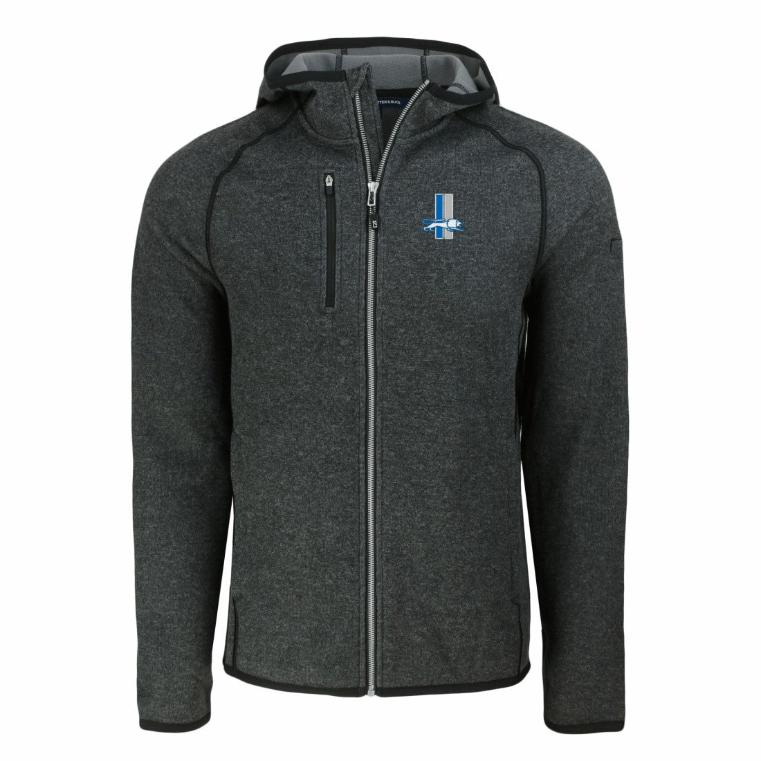 Cutter & Buck Throwback Mainsail Sweater-Knit Full-Zip Hoodie - Detroit Lions