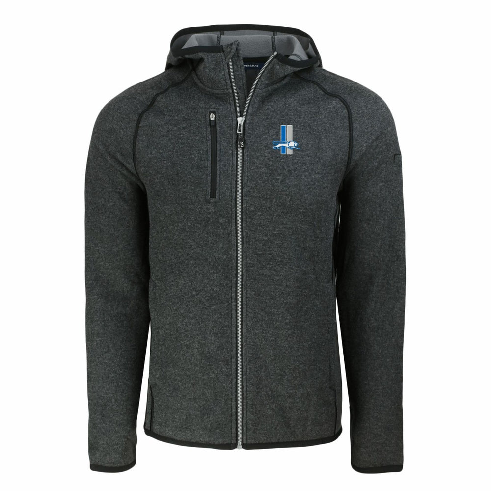 Cutter & Buck Throwback Mainsail Sweater-Knit Full-Zip Hoodie - Detroit Lions