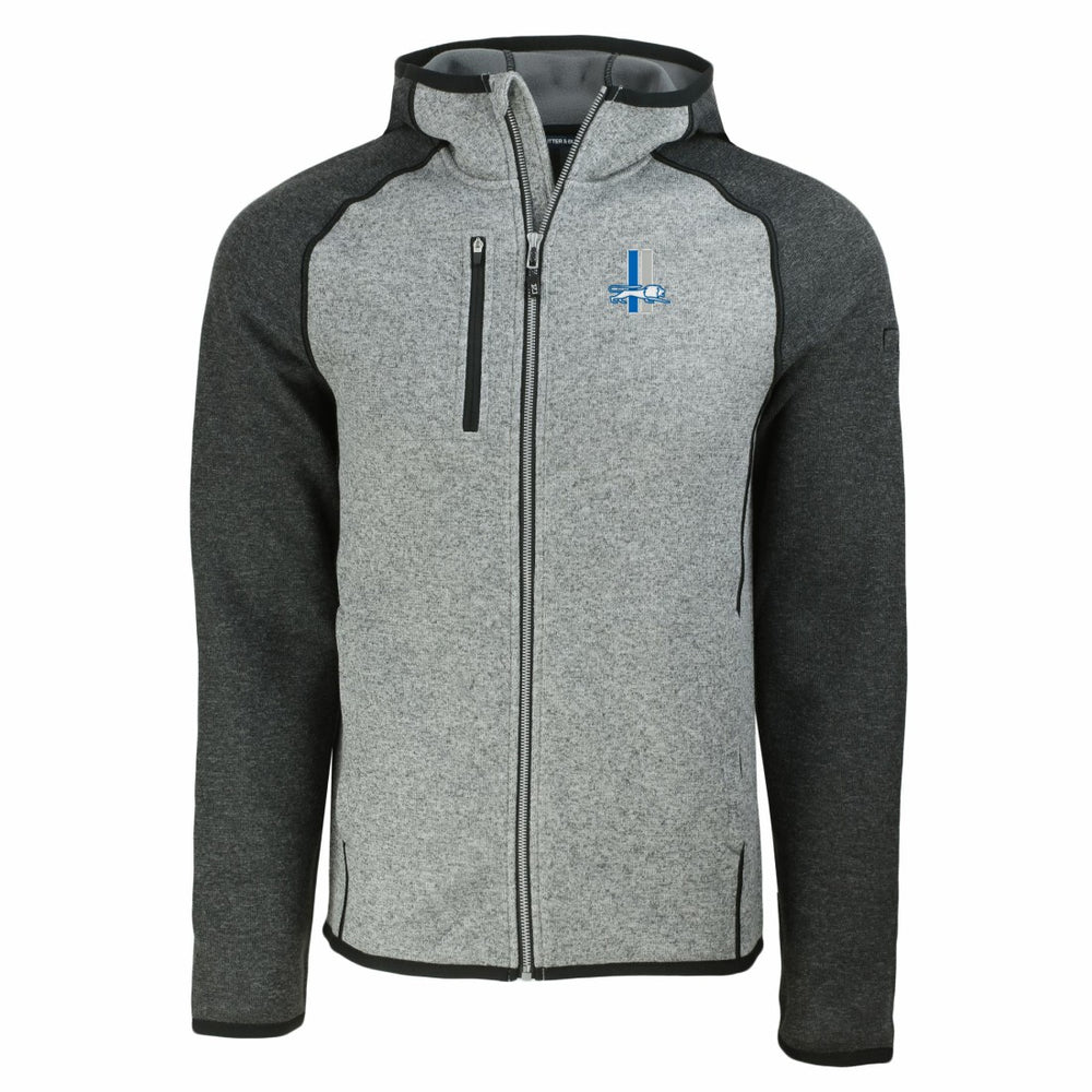 Cutter & Buck Throwback Mainsail Sweater-Knit Full-Zip Hoodie - Detroit Lions