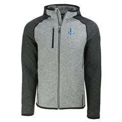 Cutter & Buck Throwback Mainsail Sweater-Knit Full-Zip Hoodie - Detroit Lions