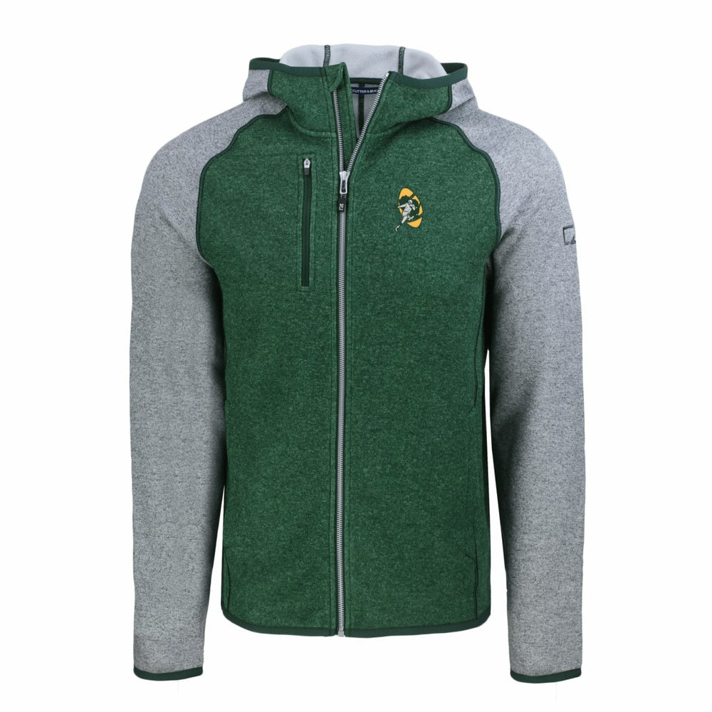 Cutter & Buck Throwback Mainsail Sweater-Knit Full-Zip Hoodie - Green Bay Packers