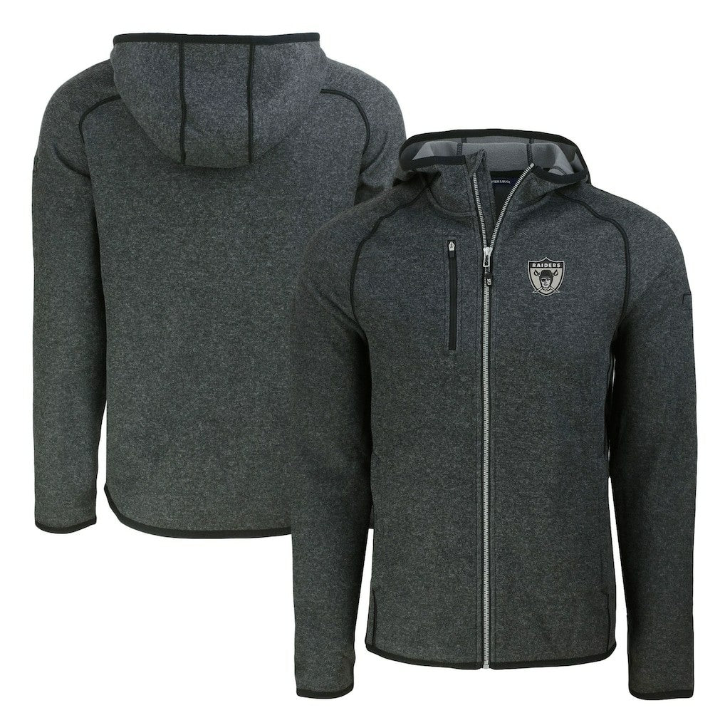 Cutter & Buck Throwback Mainsail Sweater-Knit Full-Zip Hoodie - Las Vegas Raiders
