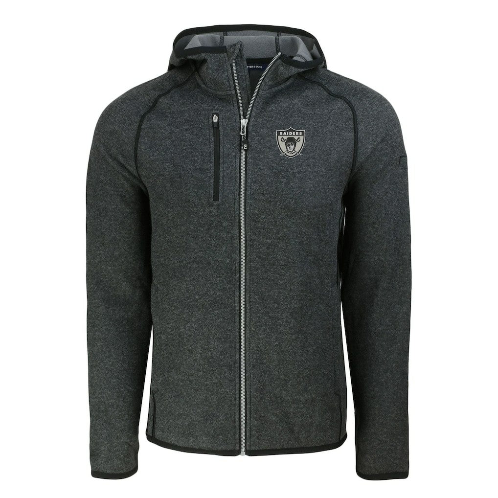 Cutter & Buck Throwback Mainsail Sweater-Knit Full-Zip Hoodie - Las Vegas Raiders