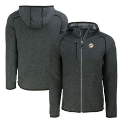 Cutter & Buck Throwback Mainsail Sweater-Knit Full-Zip Hoodie - Miami Dolphins