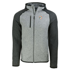 Cutter & Buck Throwback Mainsail Sweater-Knit Full-Zip Hoodie - Miami Dolphins