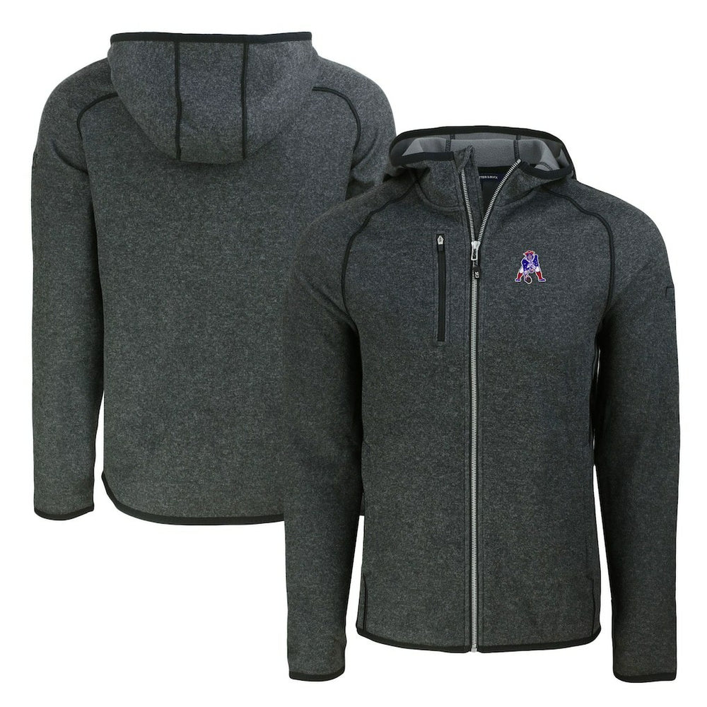 Cutter & Buck Throwback Mainsail Sweater-Knit Full-Zip Hoodie - New England Patriots