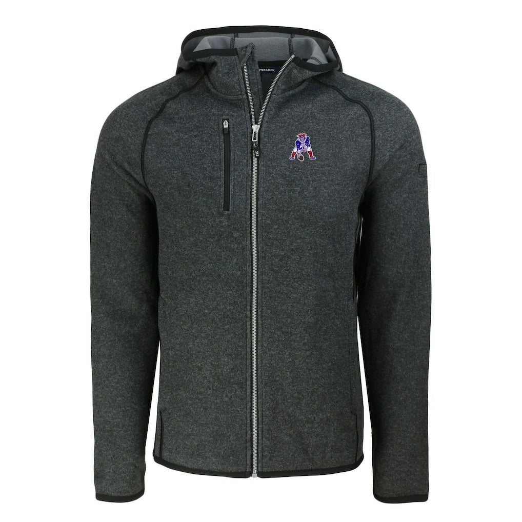 Cutter & Buck Throwback Mainsail Sweater-Knit Full-Zip Hoodie - New England Patriots