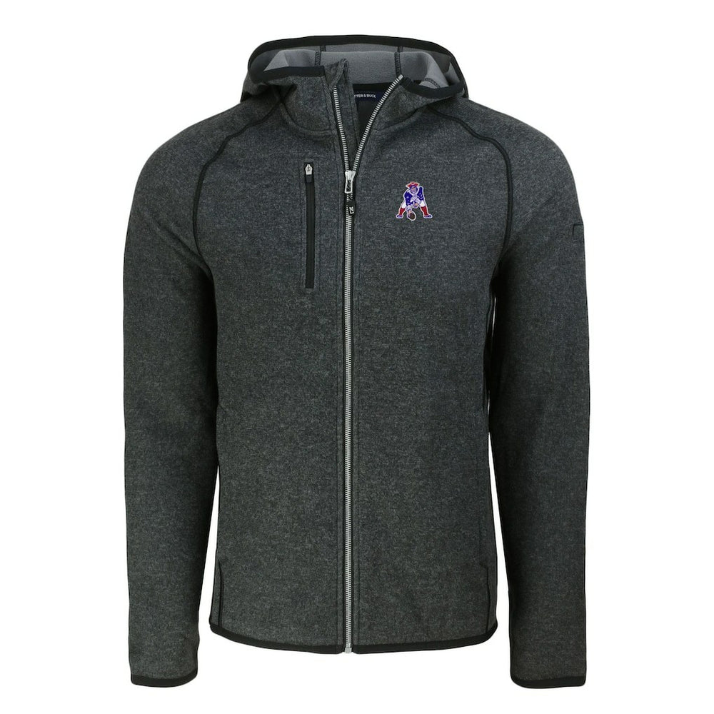 Cutter & Buck Throwback Mainsail Sweater-Knit Full-Zip Hoodie - New England Patriots