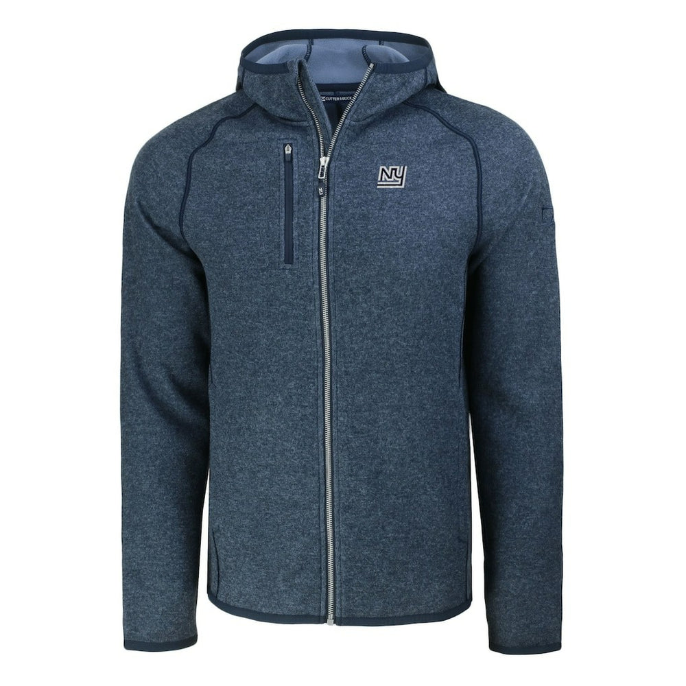 Cutter & Buck Throwback Mainsail Sweater-Knit Full-Zip Hoodie - New York Giants
