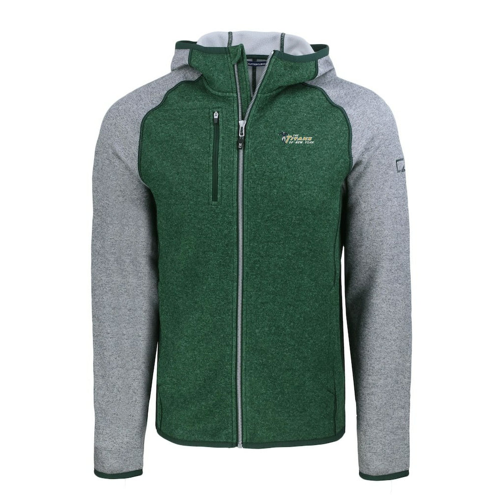 Cutter & Buck Throwback Mainsail Sweater-Knit Full-Zip Hoodie - New York Jets