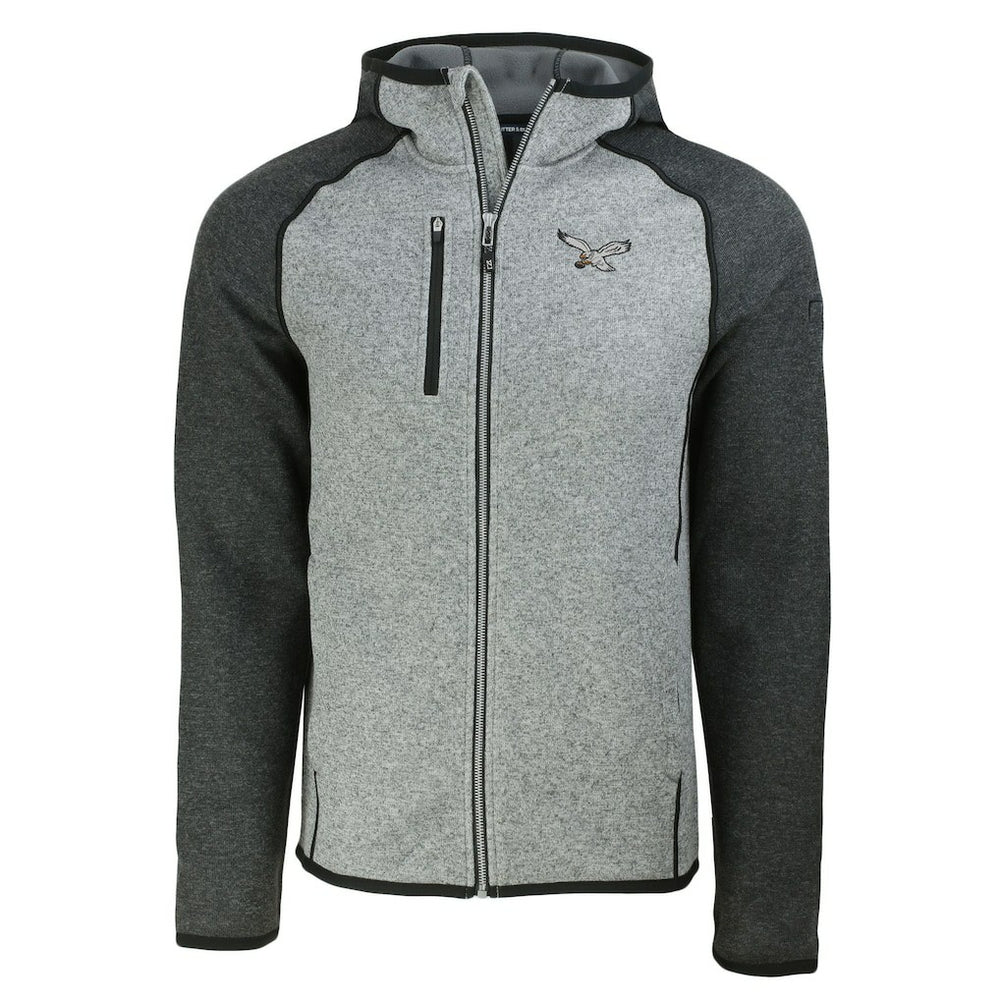 Cutter & Buck Throwback Mainsail Sweater-Knit Full-Zip Hoodie - Philadelphia Eagles