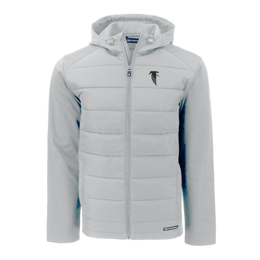 Cutter & Buck Throwback Evoke Hybrid Eco Softshell Recycled Full-Zip Hoodie Jacket - Atlanta Falcons