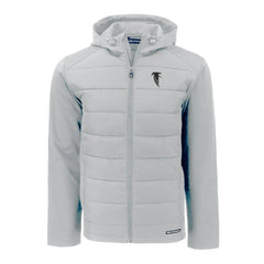Cutter & Buck Throwback Evoke Hybrid Eco Softshell Recycled Full-Zip Hoodie Jacket - Atlanta Falcons