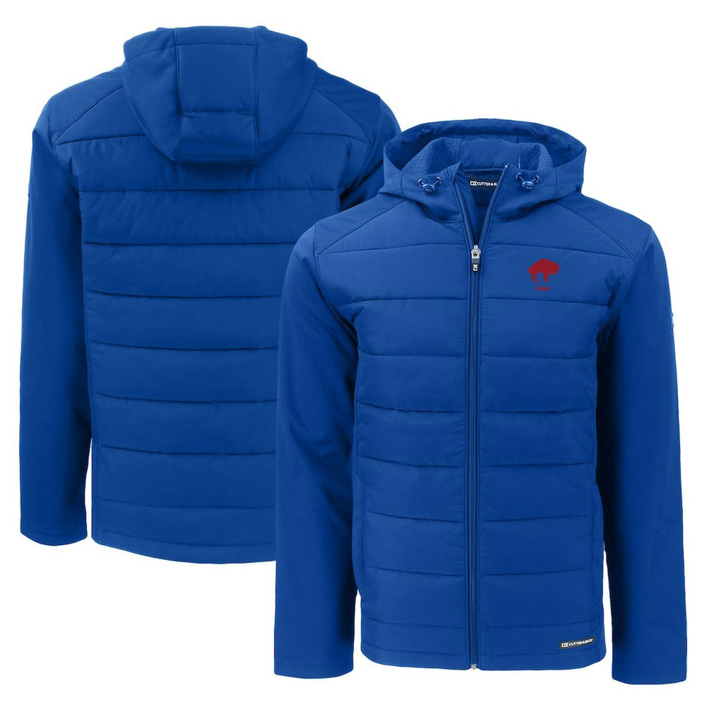 Cutter & Buck Throwback Evoke Hybrid Eco Softshell Recycled Full-Zip Hoodie Jacket - Buffalo Bills