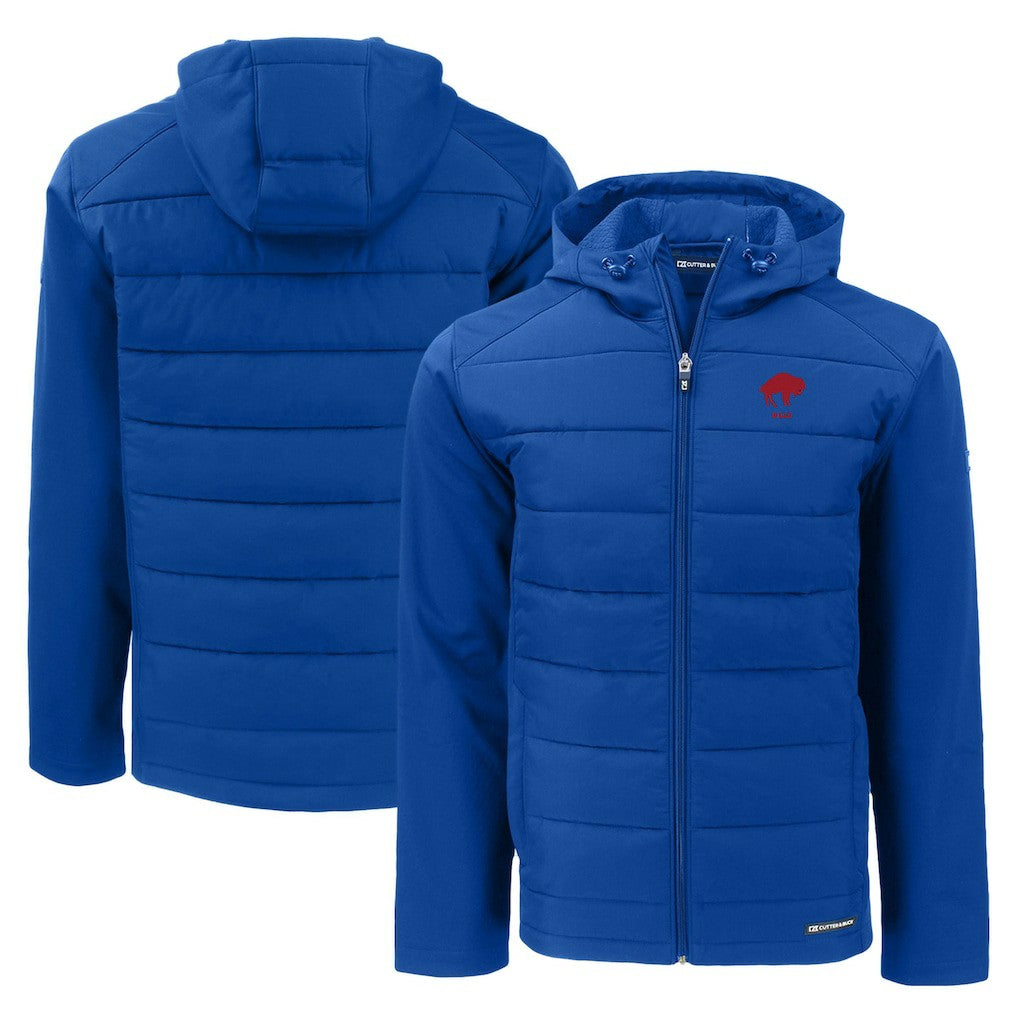 Cutter & Buck Throwback Evoke Hybrid Eco Softshell Recycled Full-Zip Hoodie Jacket - Buffalo Bills