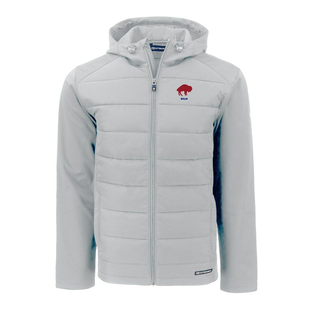 Cutter & Buck Throwback Evoke Hybrid Eco Softshell Recycled Full-Zip Hoodie Jacket - Buffalo Bills