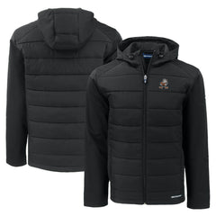 Cutter & Buck Throwback Evoke Hybrid Eco Softshell Recycled Full-Zip Hoodie Jacket - Cleveland Browns
