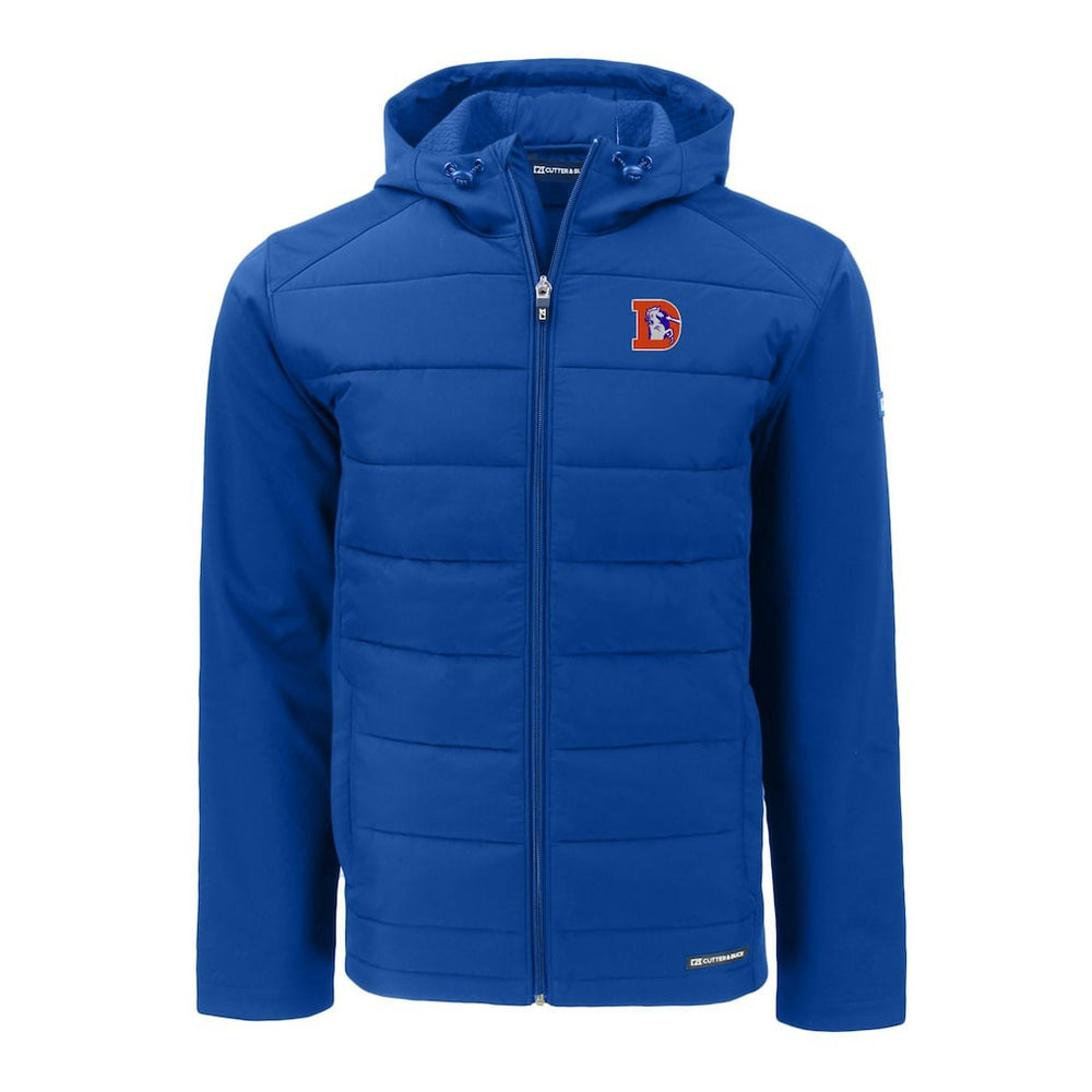 Cutter & Buck Throwback Evoke Hybrid Eco Softshell Recycled Full-Zip Hoodie Jacket - Denver Broncos
