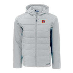 Cutter & Buck Throwback Evoke Hybrid Eco Softshell Recycled Full-Zip Hoodie Jacket - Denver Broncos