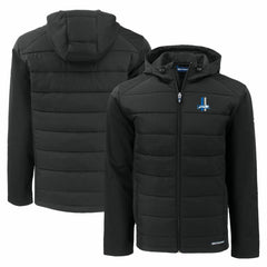Cutter & Buck Throwback Evoke Hybrid Eco Softshell Recycled Full-Zip Hoodie Jacket - Detroit Lions