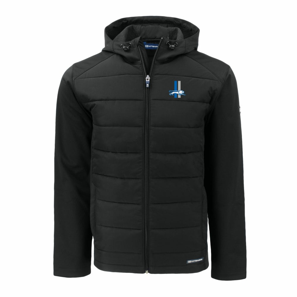 Cutter & Buck Throwback Evoke Hybrid Eco Softshell Recycled Full-Zip Hoodie Jacket - Detroit Lions