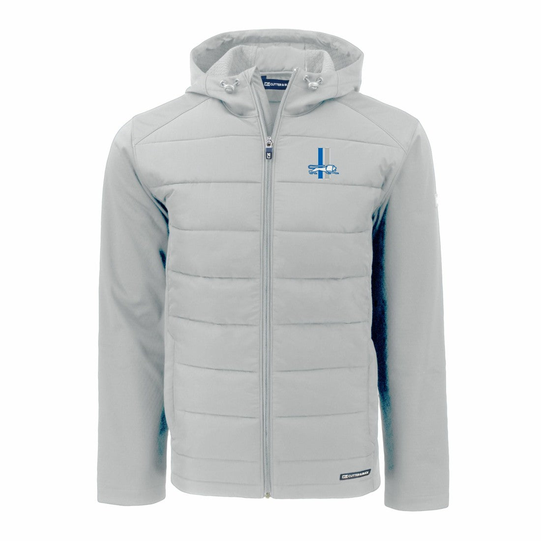 Cutter & Buck Throwback Evoke Hybrid Eco Softshell Recycled Full-Zip Hoodie Jacket - Detroit Lions
