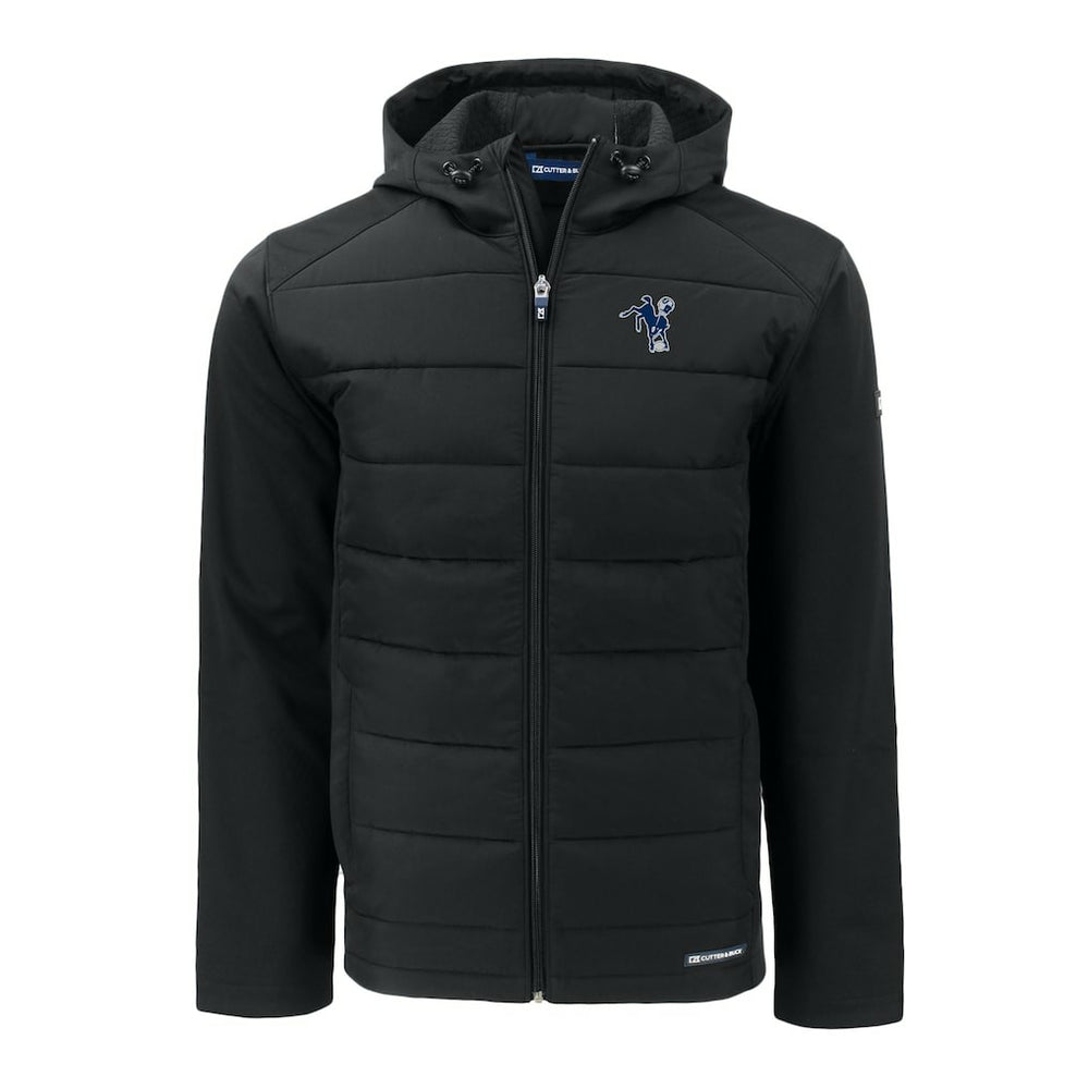 Cutter & Buck Throwback Evoke Hybrid Eco Softshell Recycled Full-Zip Hoodie Jacket - Indianapolis Colts