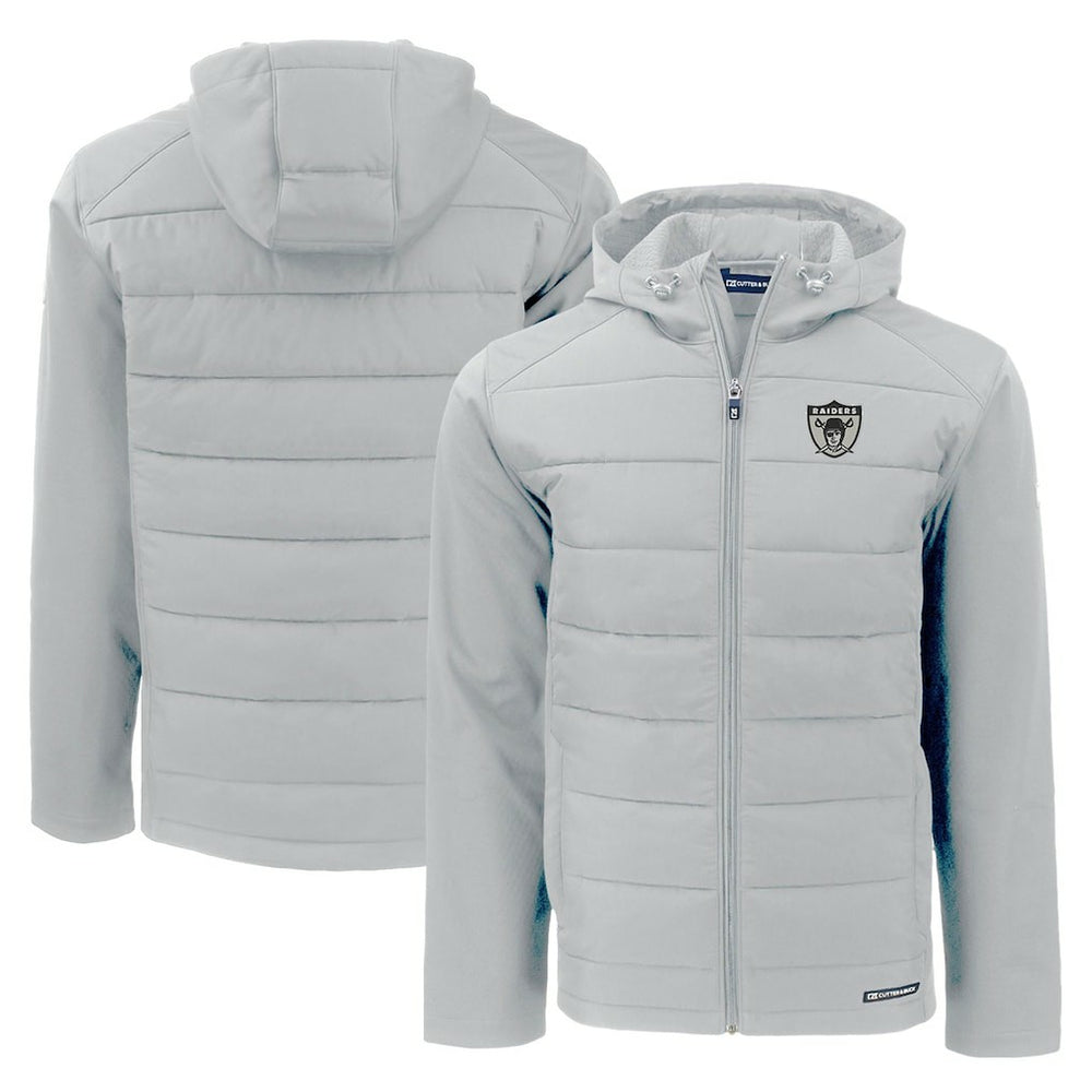 Cutter & Buck Throwback Evoke Hybrid Eco Softshell Recycled Full-Zip Hoodie Jacket - Las Vegas Raiders