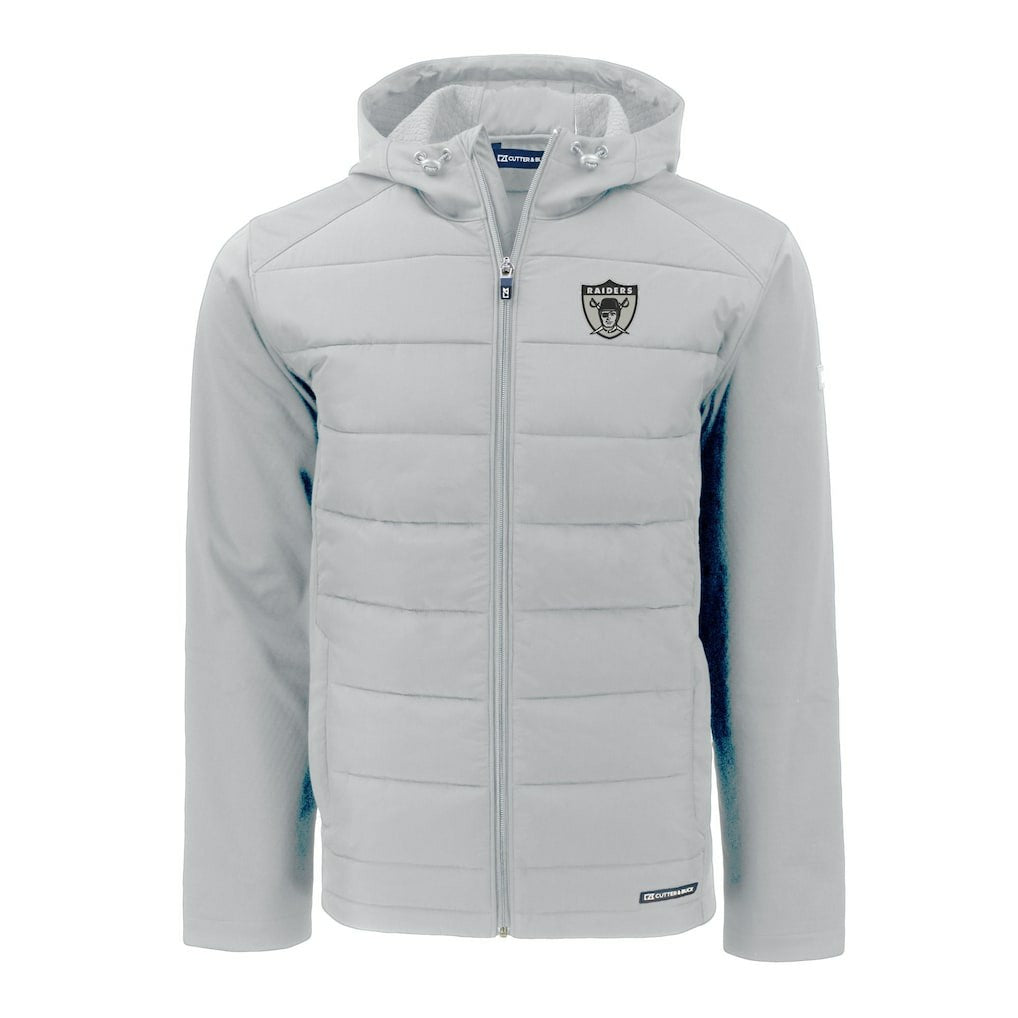 Cutter & Buck Throwback Evoke Hybrid Eco Softshell Recycled Full-Zip Hoodie Jacket - Las Vegas Raiders